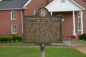 Franklin Methodist Church historical marker