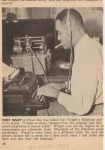 Thumbnail for Author Richard Wright sitting at typewriter and listening through an Ediphone to create a draft of his autobiography "Black Boy."