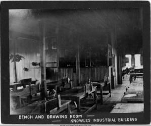 Photograph of Bench and Drawing Room, Knowles Industrial Building