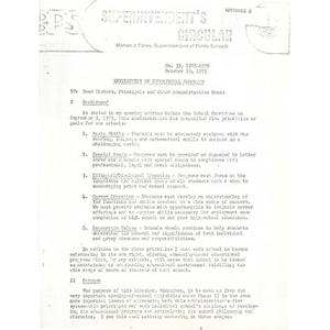 Thumbnail for Memo from Superintendent Fahey to school administrators, October 10, 1975.