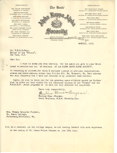 Letter from Alpha Kappa Alpha Sorority to W. E. B. Du Bois