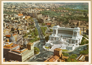 Postcard of the Vittoriano and Colosseum in Rome owned by Dick Howard