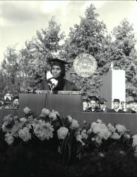 Marian Anderson delivering commencement address