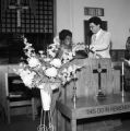 Shirley Chisholm preparing to speak at Bethel AME Church in Mobile, Alabama, during her presidential campaign.