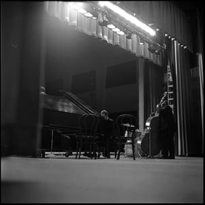 Dave Brubeck Quartet performing, seen from off left