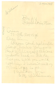 Letter from E. M. Williams to Crisis