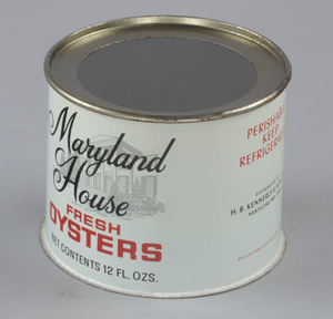 Oyster can used by H. B. Kennerly & Son, Inc.