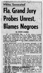 Fla. Grand Jury Probes Unrest, Blames Negroes