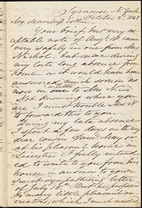 Letter from Samuel Joseph May, Syracuse, [New York], to Mary Anne Estlin, 1865 October 2