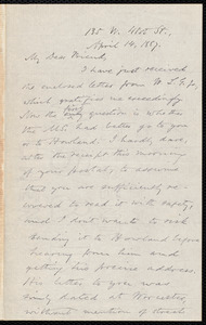 Letter from Oliver Johnson, [New York], to Samuel May, April 14, 1887