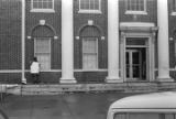 John Davis of SCLC standing in front of the Barbour County courthouse in Eufaula, Alabama.