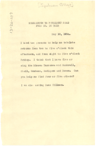 Memorandum from W. E. B. Du Bois to President Read