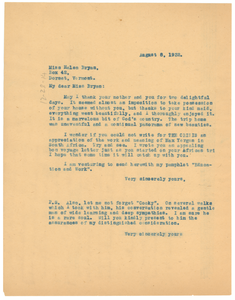 Letter from W. E. B. Du Bois to Helen Bryan