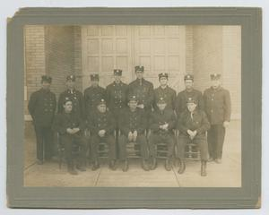 Firemen Outside Doors of Firehouse