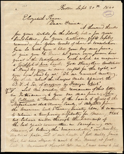 Thumbnail for Letter from Maria Weston Chapman, Boston, [Mass.], to Elizabeth Pease Nichol, Sept. 30th, 1840