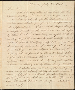 Letter from William Lloyd Garrison, Boston, [Mass.], to Henry Egbert Benson, July 30, 1831