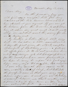 Letter from Stephen Symonds Foster, Worcester, [Massachusetts], to Samuel May, 1850 Aug[ust] 13