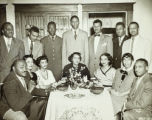 Group photograph at a social event