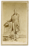 Portrait of unidentified man in suit with top hat