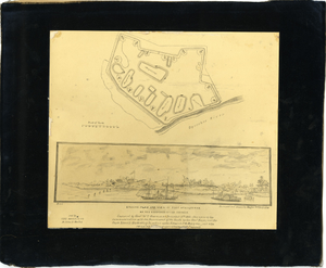 Ground Plan and View of Fort McAllister on the Ogeechee River, Georgia [drawing]