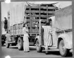 San Pedro, Calif. Apr. 1942. The last Redondo Beach residents of Japanese ancestry leaving by truck for relocation