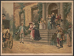 The departure of the bride from the mansion of Washington