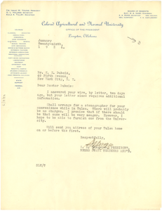 Letter from Oklahoma Association of Negro Teachers to W. E. B. Du Bois