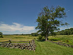 View of East Cemetery Hill at Gettysburg National Military Park in Gettysburg, Pennsylvania, site of the fateful battle of the U.S. Civil War, including several at this hill