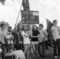 White students demonstrating at Butler High School in Huntsville, Alabama, after a federal judge ruled that they could no longer use the Confederate flag as a school symbol.