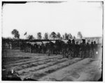 [Falmouth, Va. Men and wagons of the Engineer Corps ambulance train; another view]