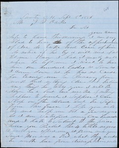 A. J. McElveen, Sumter Court House, S.C., autograph letter signed to Ziba B. Oakes, 8 September 1856