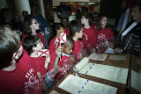 Thumbnail for Students from East Clinton Elementary School looking at the original 1819 Alabama constitution on display at the EarlyWorks Museum in Huntsville, Alabama.