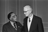 Dr. Robert Gilliard and Joseph Langan at an NAACP meeting in Mobile, Alabama.