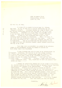 Letter from Shirley Graham to W. E. B. Du Bois