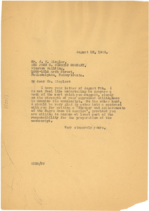 Letter from W. E. B. Du Bois to John C. Winston Company