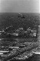 Aerial view of the Edmund Pettus Bridge and U.S. Highway 80 in Selma, Alabama, on the first day of the Selma to Montgomery March.