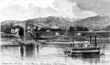 Suspension bridge, Ohio River, Wheeling, W. Virginia