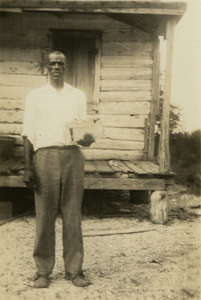 Parris Capers [Gullah informant] in front of his house in St. Helena Island, S.C