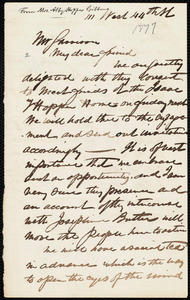 Thumbnail for Letter from Abby Hopper Gibbons, 111 West 44th St[reet], N.Y., to William Lloyd Garrison, Dec. 27 / [18]77