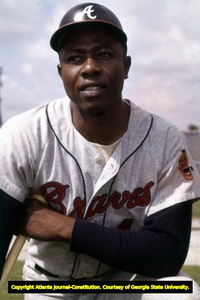 Atlanta Braves' Hank Aaron during spring taining, 1966