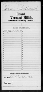 Turner, Nathaniel - Vermont - Guards, Militia