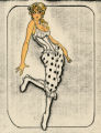 Costume design drawing, showgirl in bloomers and corset, Las Vegas, June 5, 1980