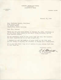 Letter from N. L. Manigault to Gertrude Graves, January 28, 1965