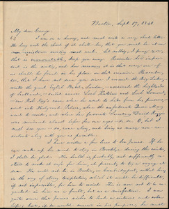 Letter from William Lloyd Garrison, Boston, [Mass.], to George William Benson, Sept. 17, 1840