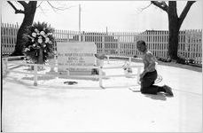 Atlanta sanitation workers strike supporters' "King Memorial Rally," at the Martin Luther King's grave site, and the Martin Luther King, Jr. Center for Nonviolent Social Change, Auburn Avenue, Atlanta, Georgia, April 4, 1970