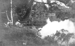 African-American group fishing