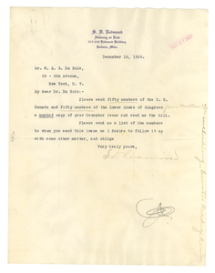 Letter from S. D. Redmond to W. E. B. Du Bois