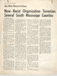 "New Racist Organization Terrorizes Several South Mississippi Counties"