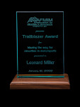 Association for Minorities in Motorsports trailblazer award given to Leonard W. Miller, 2002