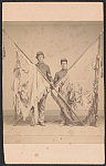 [Corporal John S. Lyon of Co. A, 16th New York Infantry Regiment and Corporal Melvin Tucker of Co. C, 16th New York Infantry Regiment in uniforms holding torn flags]